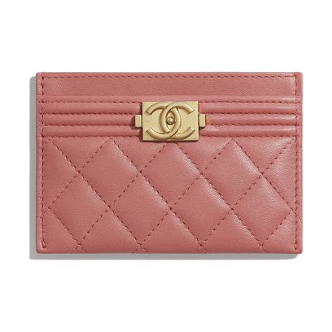 chanel boy pink card holder|Chanel card holder zipped.